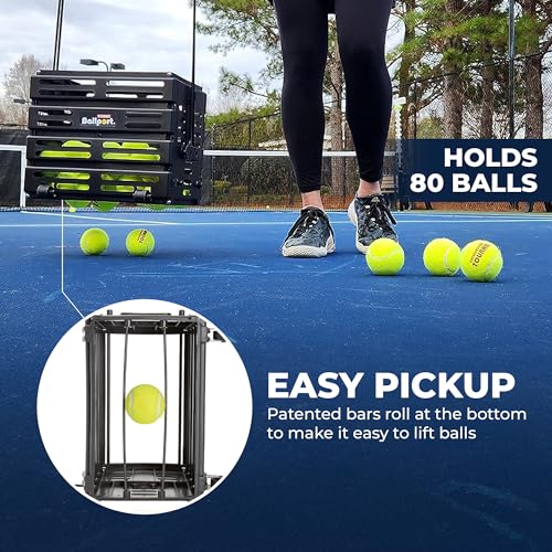 Tourna Ballport Deluxe Tennis Ball Hopper with Wheels - style: Blue