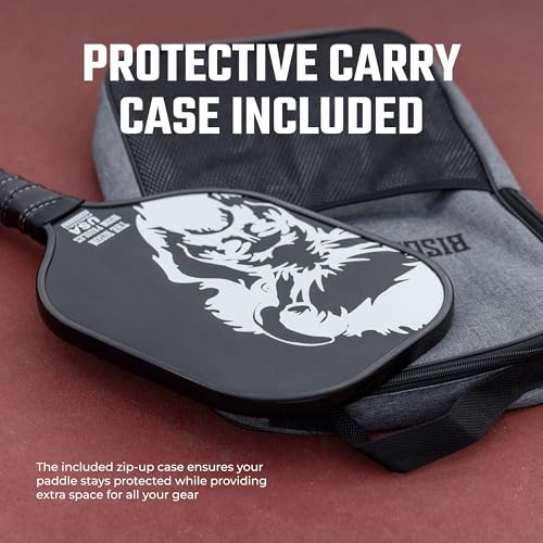 Bison Paddles: Carbon Graphite Pickleball Paddles - Lightweight Pickleball Rackets | Honeycomb Composite Core Improves Pickle Ball Placement and Increases Power | Durable Unibody Construction - color: Black Bison