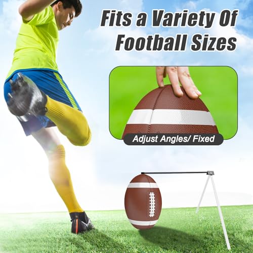 Football Kicking Tee Holder, Metal Football Kicking Stand for Field Goal Kickers Tee Stand, Foldable Field Goal Place Kicks Holder for Kickoff