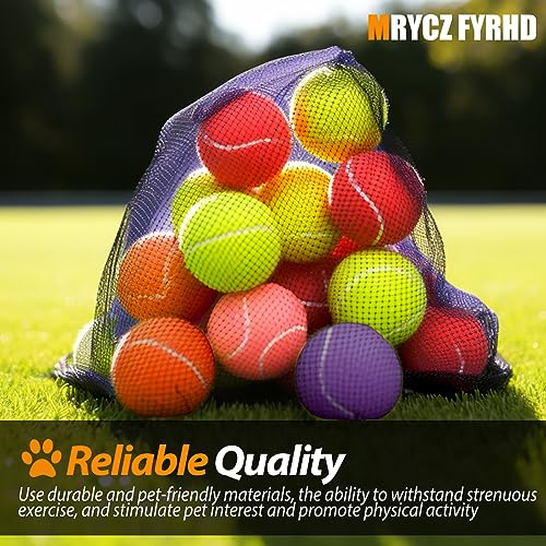 30/40 Pack Training Tennis Balls, Pet Dog Playing Balls, Practice Tennis Balls with Mesh Bag for Transport and Beginner Training - color: Colorful-40Pack