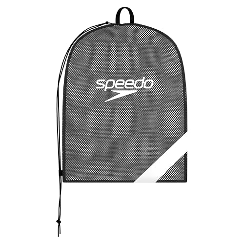 Speedo Drawstring Ventilator Mesh Equipment Bag - color: Speedo Black/White
