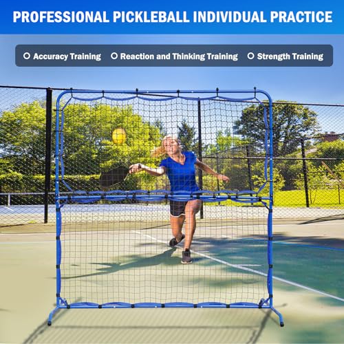 Pickleball Practice Rebounder Net Adjustable Angle for Dinks Volleys Solo Team Training Equipment, Mini Pickle Ball Net Portable Trainer for Outdoor Driveway Backyard Indoor Garage, Easy Setup - size: 6X6FT Adjustable