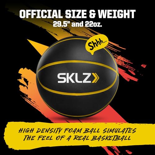 SKLZ Bashhhketball Pro Silent Basketball – Official Size 7, 29.5" Indoor Foam Training Ball, Quiet Dribbling