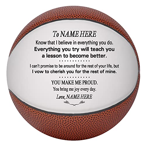 Personalized Custom Basketball - Dad to Son - Mom to Son - Grandpa to Grandson - Grandma to Grandson