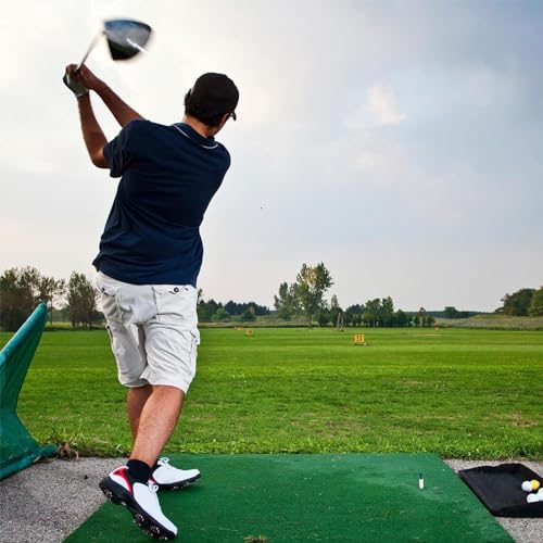 FINGER TEN Golf Rubber Tee Driving Range Value 5 Pack for Indoor Outdoor Practice Mat, Tee Adaptor Size 1.5’’ 2.0’’White Black Tee Holder Set for Hitting Mats - style: Pure White 5 Pack All 1.5''