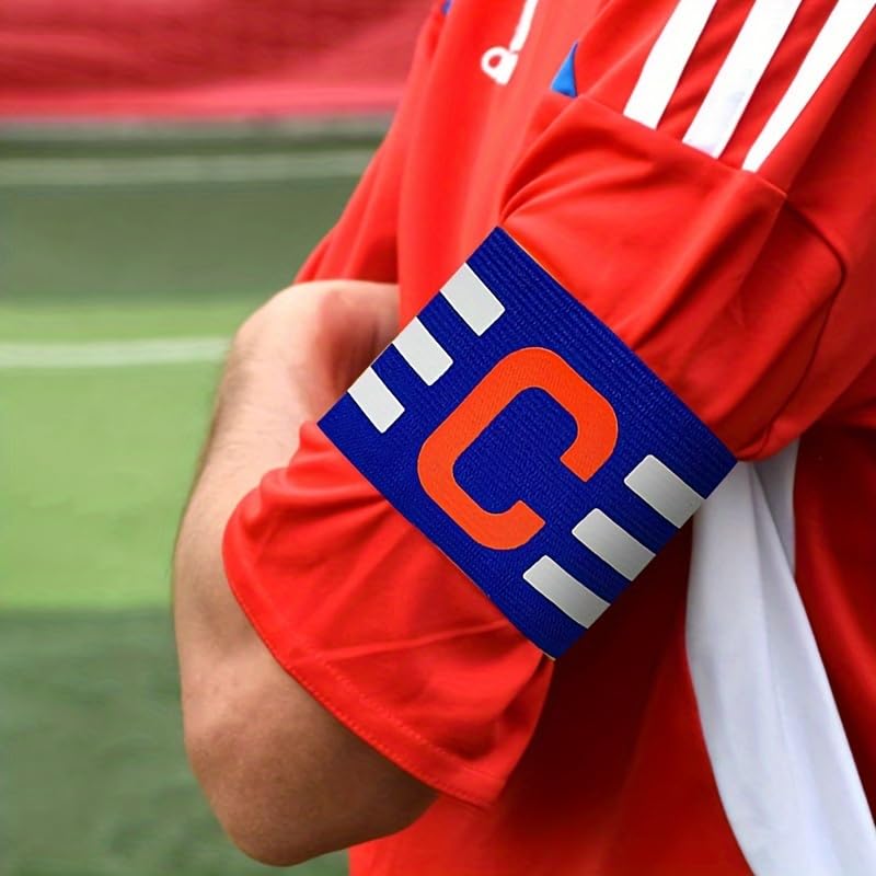 Captain Armband Adjustable Elastic Striped C Team Armband For Soccer Football Basketball Matches Training Fans - color: Green