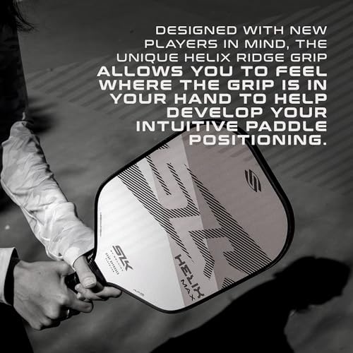 Selkirk Sport SLK Helix Pro Pickleball Paddle | Thermoformed Carbon Fiber Pickleball Paddles with Carbon Fiber & Fiberglass Hybrid Face | Unmatched Control - color: Legend Gray