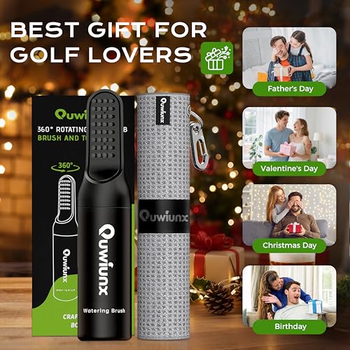 Golf Club Cleaner Kit with 360° Rotating Protective Cover, Strong Magnetic Golf Brush with Waffle Towel Set, Professional Golf Accessories for Men