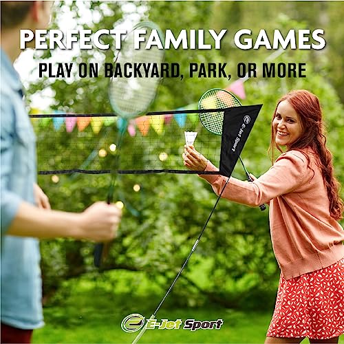 Badminton Net, Portable & Instant Setup (Tool Free Assembly) - Backyard Fun, Beach Park Picnic Outdoor Games