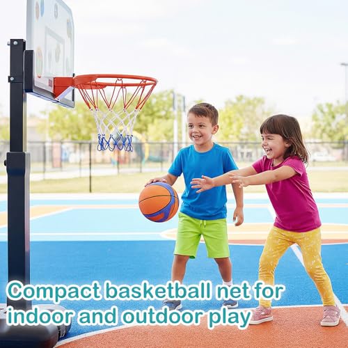 2Pack 8 Loops Mini Basketball Net Replacement, Heavy-Duty Nylon Little Small Basketball Net for Indoor Door Room Walls 8"-10.25" Hoop