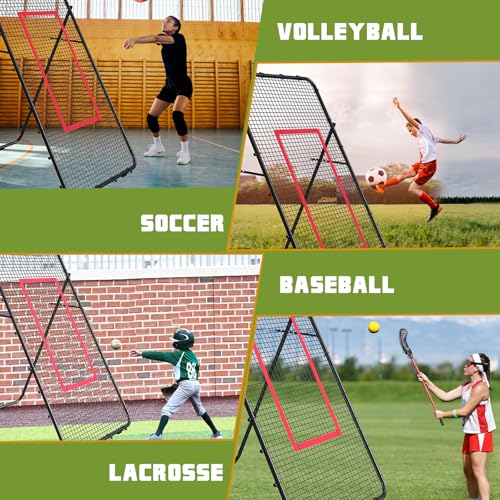 Adjustable Volleybal Net 7x4 Ft,Volleyball Training Equipment for Lacrosse, Baseball, Soccer,Tennis,Backyard Volleyball Rebounder Hitting Serving Passing Spike Practice