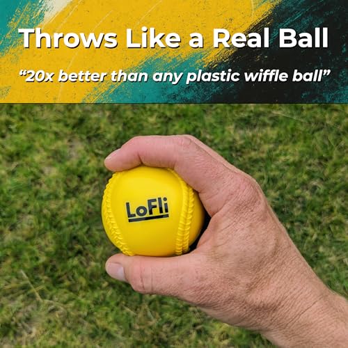 LoFli Limited-Flight Training Baseballs - Regulation Size & Weight, Soft, Safe & Durable - Indoor & Outdoor Practice for Kids & Adults - Yellow