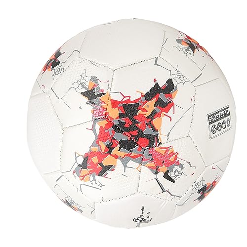 Soccer Balls Size 5 Explosion Proof Training Football Double Layer Kick with Concealed Air Nozzle and PU Cover for Lawn Sand Beach Game Training