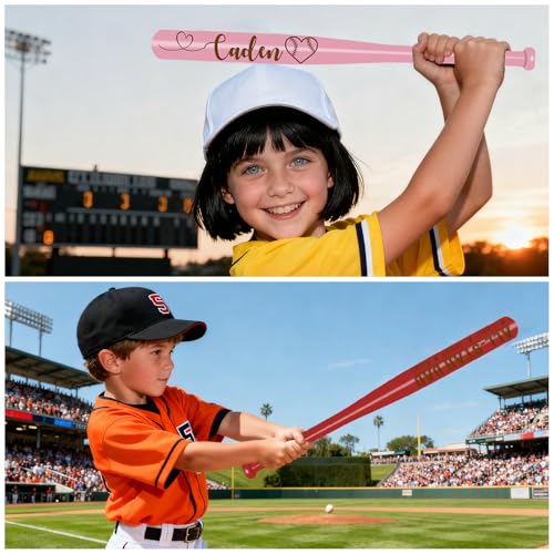 Personalized Mini Bat Custom Baseball Bats 18” Customized Wood Baseball Bat Engraved with Name Text Number for Tee Ball Training Games Little League Softball Team Coach Gift