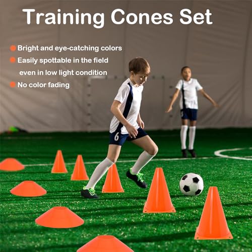 Soccer Cones Set, 84/42Pcs 7"/9" Cones Sports + Disc Cones, Cones for Sports with Carry Bag, Training Cones, Soccer Cones for Training, Plastic Soccer Cones for Drills