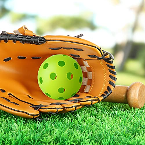 Coopay 24/80 Pack Practice Baseball SoftBalls Plastic Training Balls Lightweight Hollow Balls with a Drawstring Bag for Hitting, Baseball Training Indoor Outdoor Use - color: Green, style: 24 Pack
