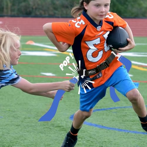 Trained Flag Football Set – Adjustable Flag Football Belt with 2 Flags & Audible Pop – Durable Flag Football Gear for Youth, Kids & Adults