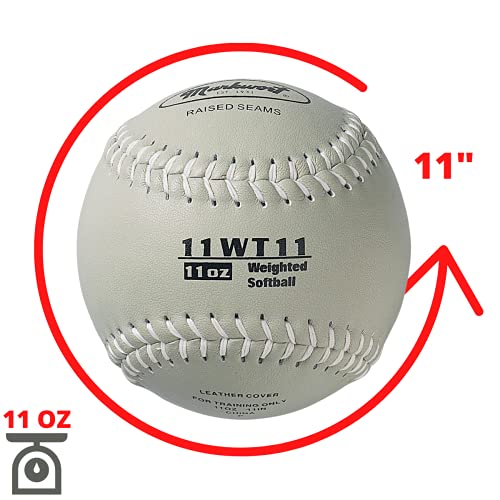 Markwort Color Coded Weighted 11-Inch Softball for Training and Practice - color: Grey