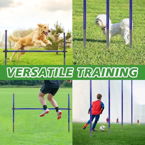 Dog Agility Course Backyard Set, Metal Dog Agility Training Equipment Adjustable Height Obstacle Course for Dog Hurdles Jumps (3 Pack)