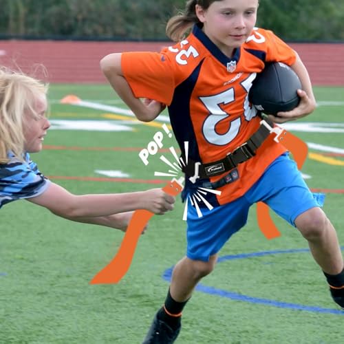 Trained Flag Football Set – Adjustable Flag Football Belt with 2 Flags & Audible Pop – Durable Flag Football Gear for Youth, Kids & Adults