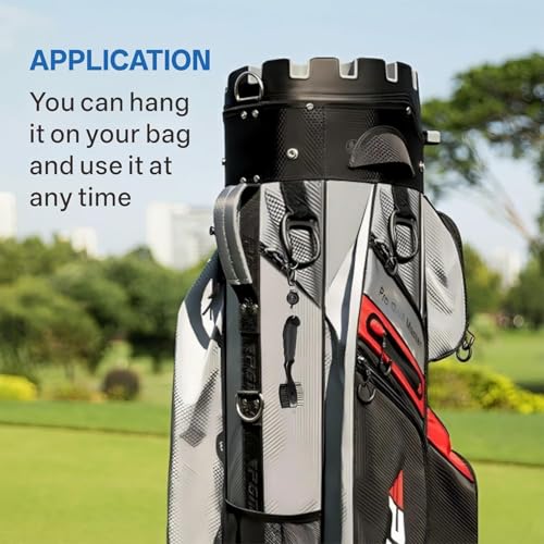 Hiker Dual-Sided Golf Club Brush, Golf Iron Cleaner Brush, Golf Club Cleaning Brush with Groove Cleaner, 24 inch Retractable Zipline Carabiner & Comfortable Rubber Grip Golf Accessories for Men