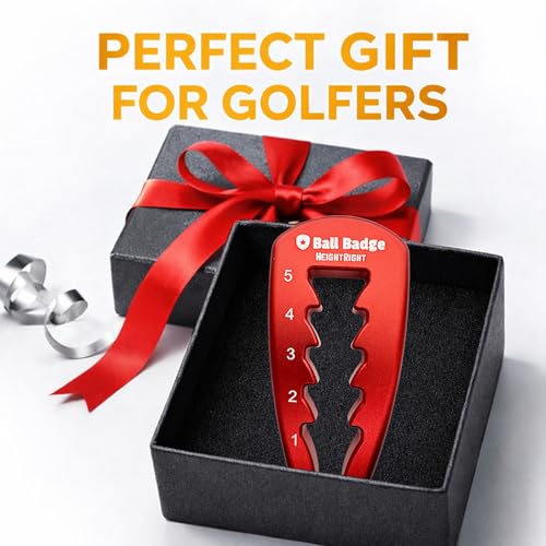 Adjustable Golf Tee Height Tool (5-Level Precision) – Universal Fit for Wooden & Plastic Tees, Consistent Tee Height Setter for Drivers, Fairway Woods & Irons, Durable Aluminum Golf Swing Training Aid - color: Red