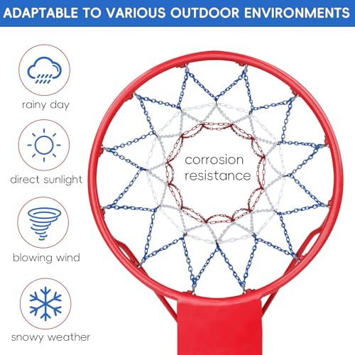 Basketball Net, Stainless Steel Braided Chain Heavy Duty, Standard Basketball Net (12 Links), Quick Installation. Suitable for Indoor and Outdoor Climates - style: 003