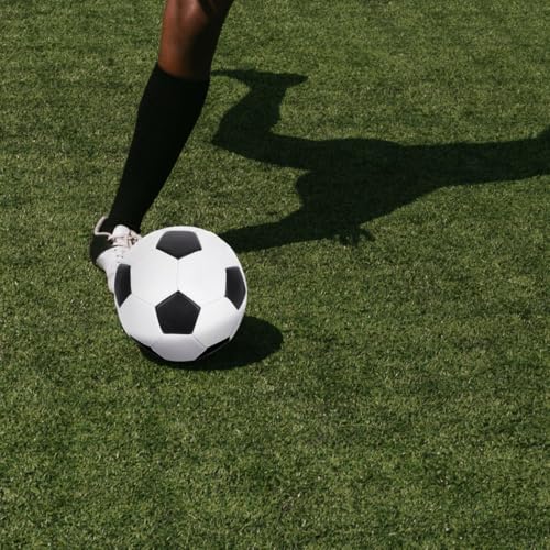 Size 5 Training Soccer Ball, Pu Machine-Stitched, Red Outdoor Football for Youth Practice and Match Use