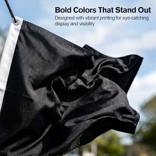 DMSE Solid Black Flag, 3x5 Flag, UV Resistant, Fade Resistant Material with Metal Grommets (3ft x 5ft), (Nylon), (Black) - color: Black, size: Nylon (3 x 5 ft)