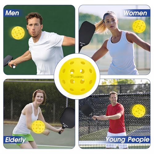 Pro-Grade 40-Hole Outdoor Pickleball Balls 3/4/12 Pack- Pro-Player Tested with Wind-Resistant Design, High-Visibility & 300+ Hit Suitable for Players of All Skill Levels