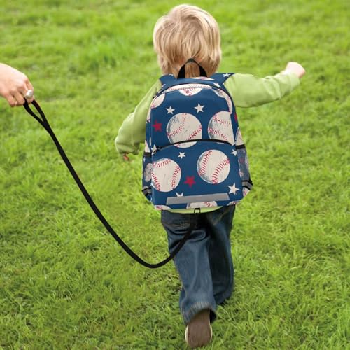 ALAZA Baseball Pattern School Backpack Bookbag Safety Harness Leash with Chest Strap for Boys Girls