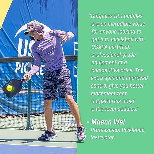 GoSports GS1 Pickleball Paddles - Single, 2 Pack, or 4 Pack - USAPA Approved Fiberglass Pickleball Paddles - color: 2 Pack