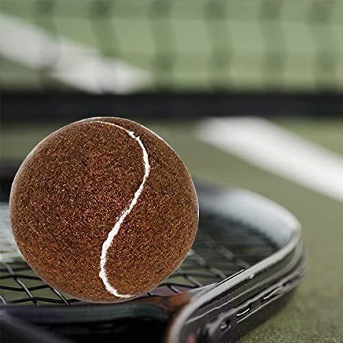 URBEST Tennis Ball 12 Packs Training Tennis Balls Practice Balls for Novice Player, Pet Dog Playing Balls with Mesh Carry Bag - color: Brown