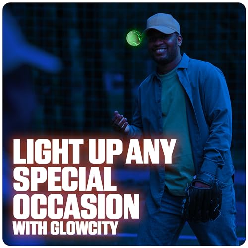 GlowCity Premium Leather LED Rechargeable Light-Up Baseball - Illuminate the Game - Nighttime Fun and Play - Sports Stuff & Gadgets for Kids Age 8 Years Old and Up - Catch Only