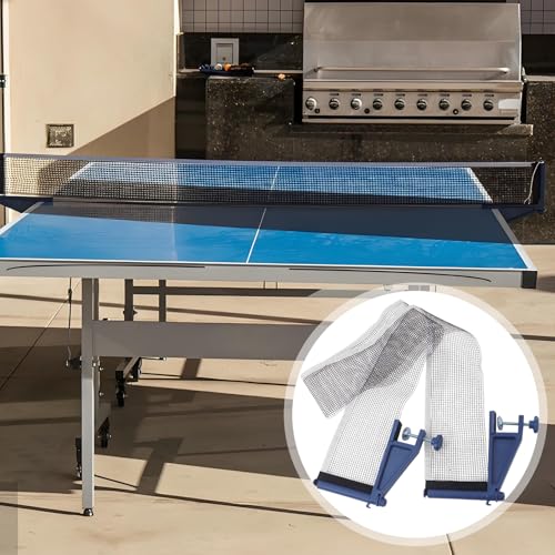 Totority Reinforced Thickened Table Tennis Net and Post Set with Stable Mesh Fabric for Indoor and Outdoor Play Compatible with Standard Tables Pingpong Net Clamps