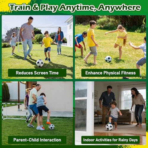 juman Silent Foam Soccer Ball (Size 5) – Airless Indoor Training Ball with Backpack, Lightweight Soft Durable Foam Ball for Quiet Dribbling Practice, Gift for Boys & Girls & Adults Soccer Fans