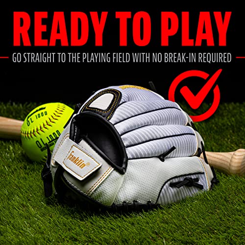 Franklin Sports Girls Softball Glove-Women's Windmill Fastpitch+Slowpitch Softball Glove-Right and Left Hand-Adult - color: White/Gold, size: 12"
