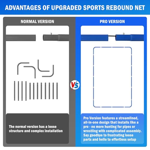 Volleyball Baseball Rebounder Net, Softball Rebounder Pitchback Net Quick Adjustments, Quick Adjustments Lacrosse Bounce Back Practice Equipment, Ideal for Outdoor Indoor and Backyard Training - size: 6FTx4FT, style: Three Mode Baseball Net
