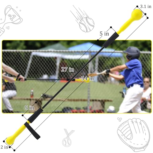 Baseball Hitting Stick,Batting Practice Equipment for Baseball and Softball,Extended Handlebar with Grip Strap,Ideal One-on-One Baseball Training Equipment - style: Softball & Baseball Swing Trainer
