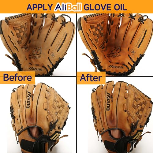 AliBall Baseball Glove Break-in & Care Kit, 8.5 fl oz Glove Oil, 8.5 fl oz Cleaner & 3.52 oz Conditioner, Mallet, Wrap, 2 Brushes & Cloth for Baseball/Softball Mitts - style: Basic Value Kit