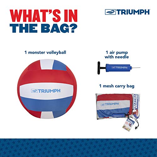 Triumph Patriotic Monster Volleyball - from the Beach to the Backyard, Play Multiple Games with the Oversized Volleyball