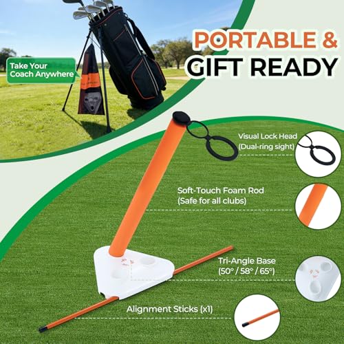 Visual Lock Golf Training Aid – Instant Head Stability & Swing Plane Trainer – Master Swing Path, Fix Swaying, and Correct Slices for Driver & Irons
