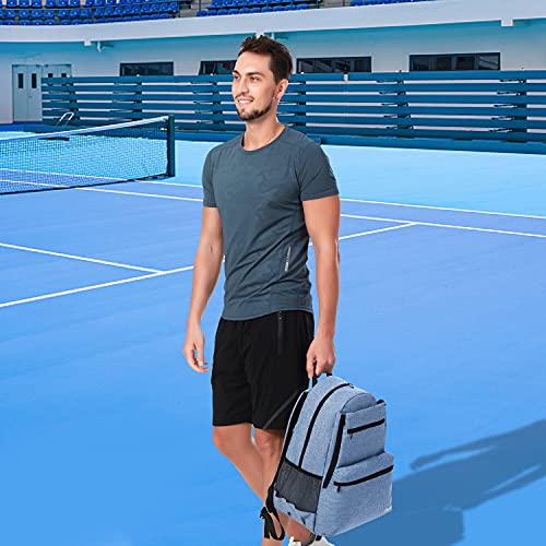 Tennis Bag Professional Tennis Backpack for Men and Women Racket Bags Holds 2 Rackets with Ventilated Shoe Compartment - color: Sky Blue