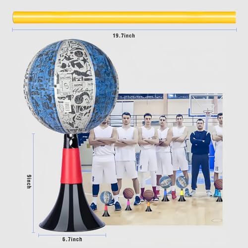 Basketball Training Cones and Agility Poles Set, 8pcs Cones with Anti-Slip Silicone Sleeve & 8pcs 19.7" Poles, Heavy Duty Soccer Training Equipment for Dribbling Drills and Speed Hurdles