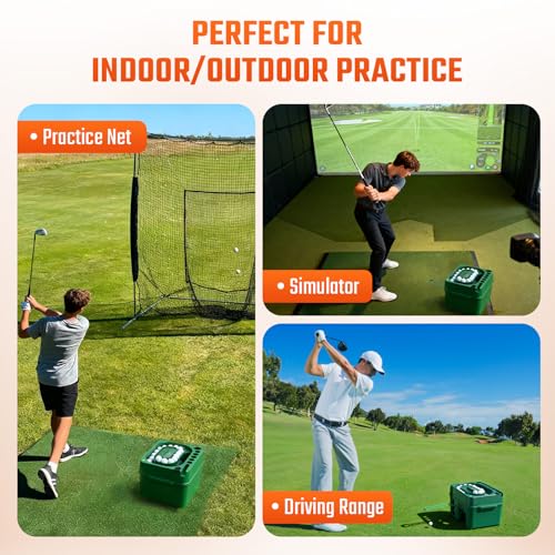 Infrared Automatic Golf Ball Dispenser, Fully Automatic Golf Tee Machine with 5000MAH Battery & Phone Mount, for Driving Range, Indoor Simulators & Outdoor Practice