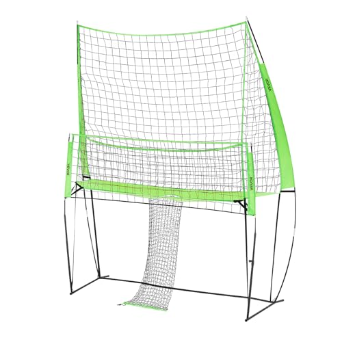VEVORAdjustable Height Badminton Net Set for Backyard Beach Lawn, Outdoor Portable Volleyball Net with Carrying Bag, 4 Square Quick Assemble Game Set for Kids and Adults