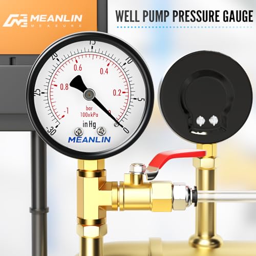 -30inHG~0Psi Dry Vacuum Pressure Gauge, 2" DIAL FACE 1/4" NPT WOG Water Oil Air Pressure Test, Lower Mount, with 1/2" NPT and 3/8" NPT Hex Bushing - size: -30inHG-0Psi, style: 1/4"NPT Lower Mount