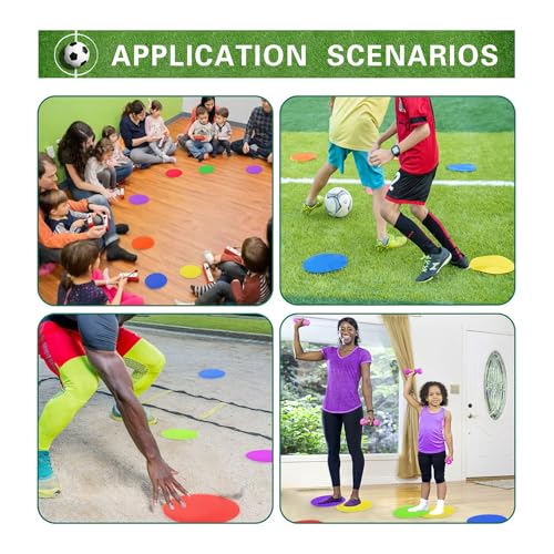 Spot Markers 9 Inch 10 Inch Non Slip Rubber Floor Markers Flat Field Cones Poly Dots for Soccer Basketball Sports Speed Agility Training and Drills - style: 9inch 9pcs