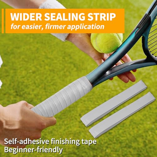 2 Pcs Tennis Racket Grip Tape, Dry Tennis Overgrip Tape, Anti-Slip Absorbent Grip, Racket Overgrip Tape - color: Gray, size: Textured-43.3"x1"x0.03"