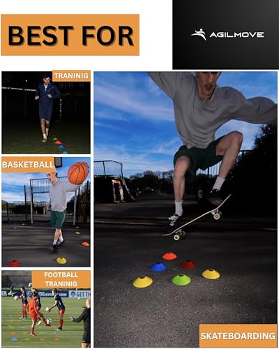Flexible Soccer Cones (Set of 60/50/40/25) with Mesh Bag & Strap, Sports Cones for Soccer, Basketball, Football Training Equipment, Agility Soccer Cones for Drills Training - size: Pack of 60